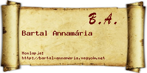 Bartal Annamária névjegykártya